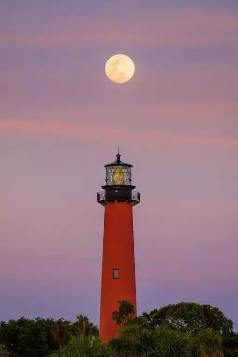 Moonrise over Jupiter Lighthouse