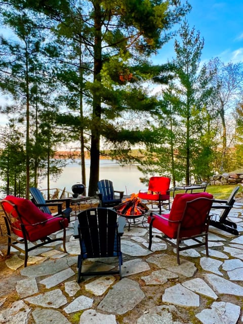 Bonfire pit and patio with chairs