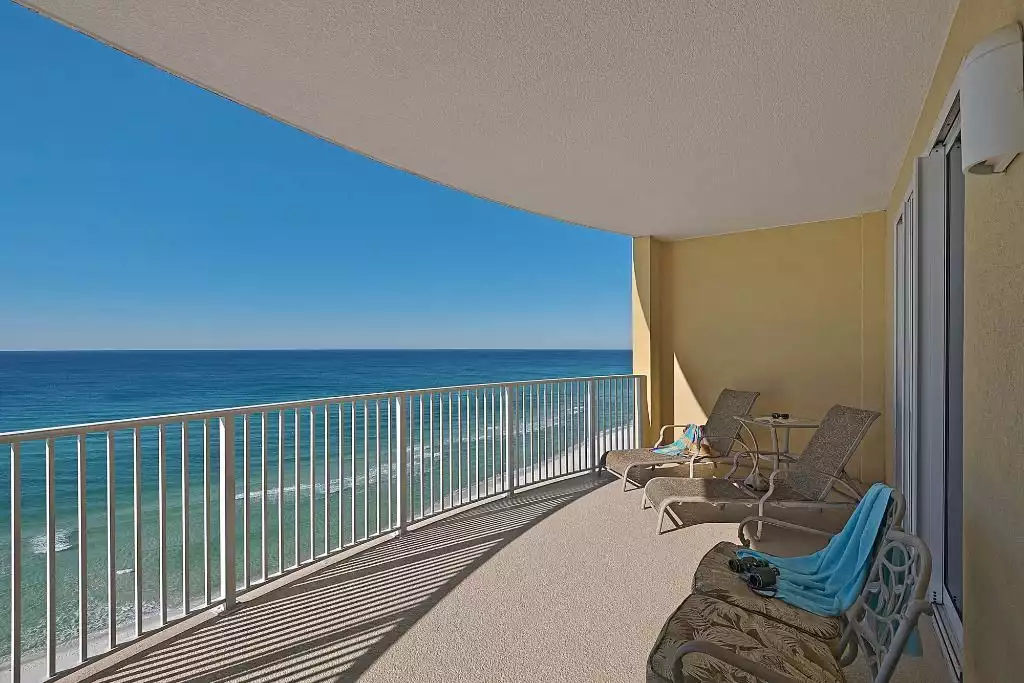 Balcony time!  You choose...lounger or glider? - OCEAN VILLA 1304 - Panama City Beach