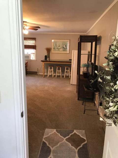 Walking into main living area