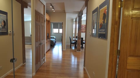 Brick & timber loft with full hight walls for privacy
