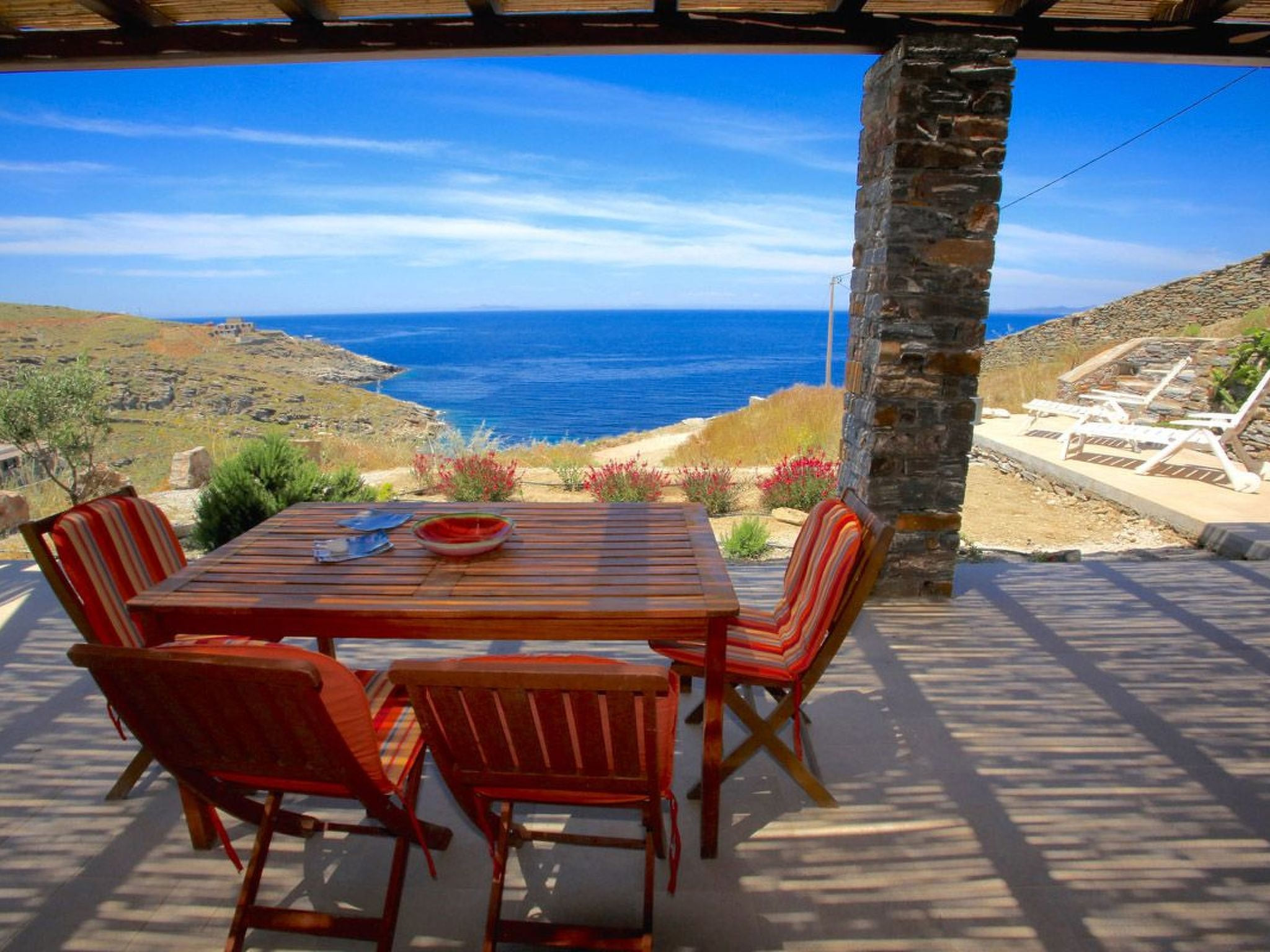 Ruhig gelegene Wohnung mit Meerblick an einem abgelegenen Strand