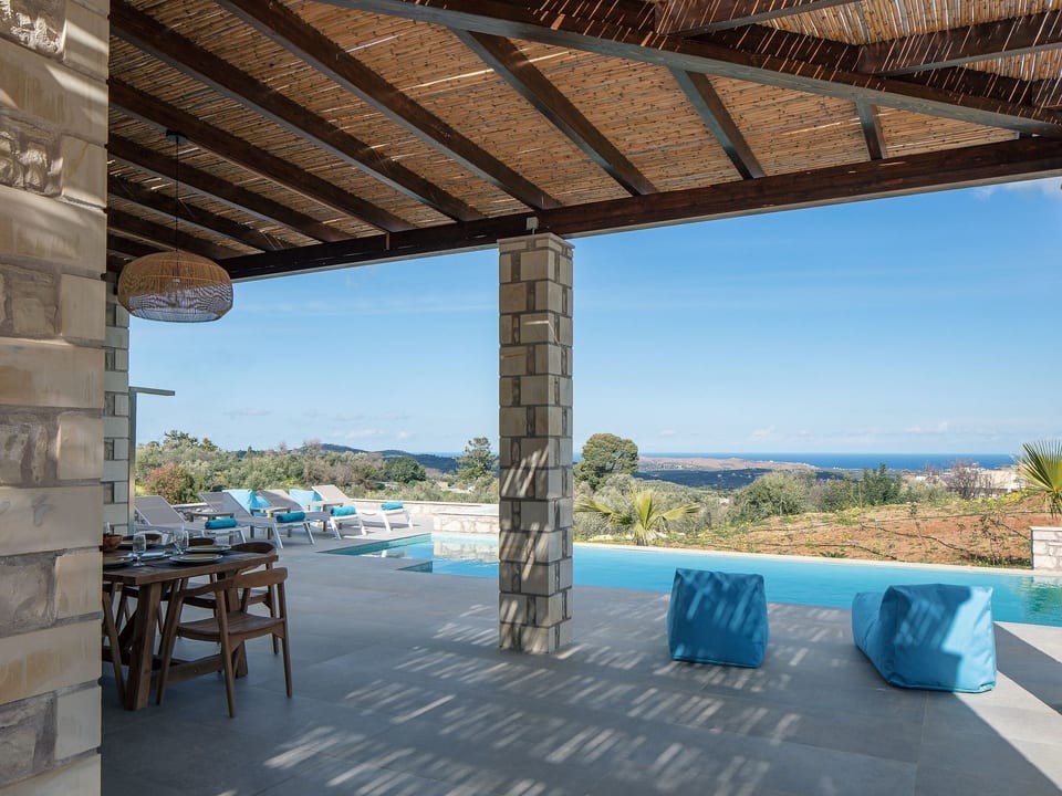 brandneue Villa mit Meerblick, privatem Pool und Ping Pong - Aggeliana