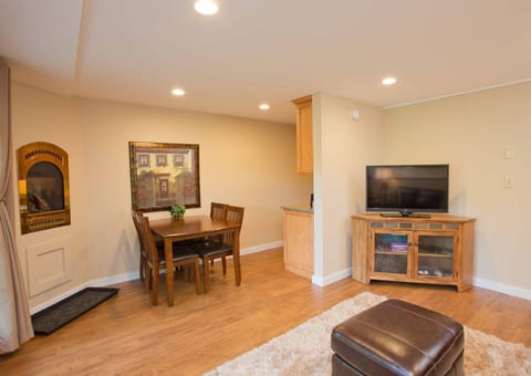 Fireside dining with gas fireplace