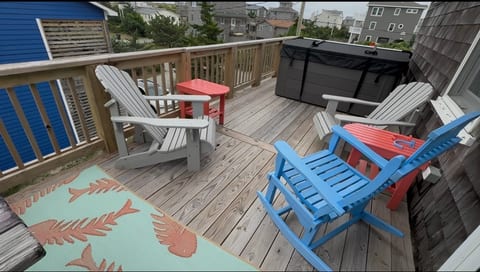 One of four decks to relax on