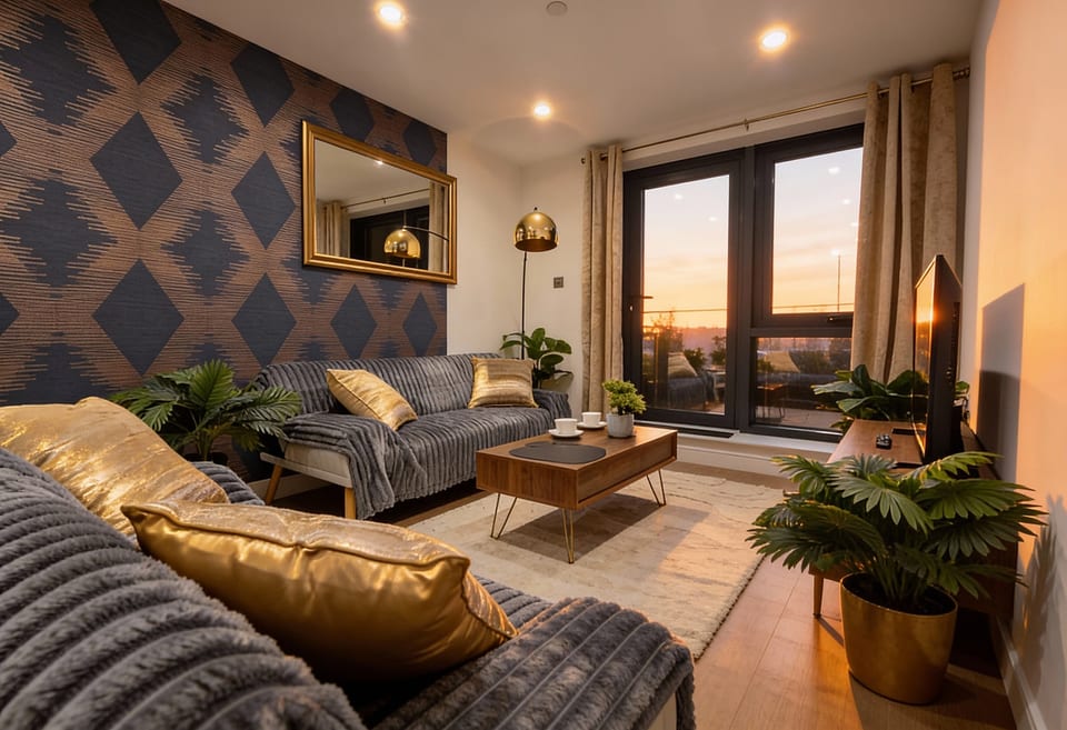 Apartamento LUX de 2 habitaciones y 2 baños con terraza, en el centro de la ciudad - Leeds