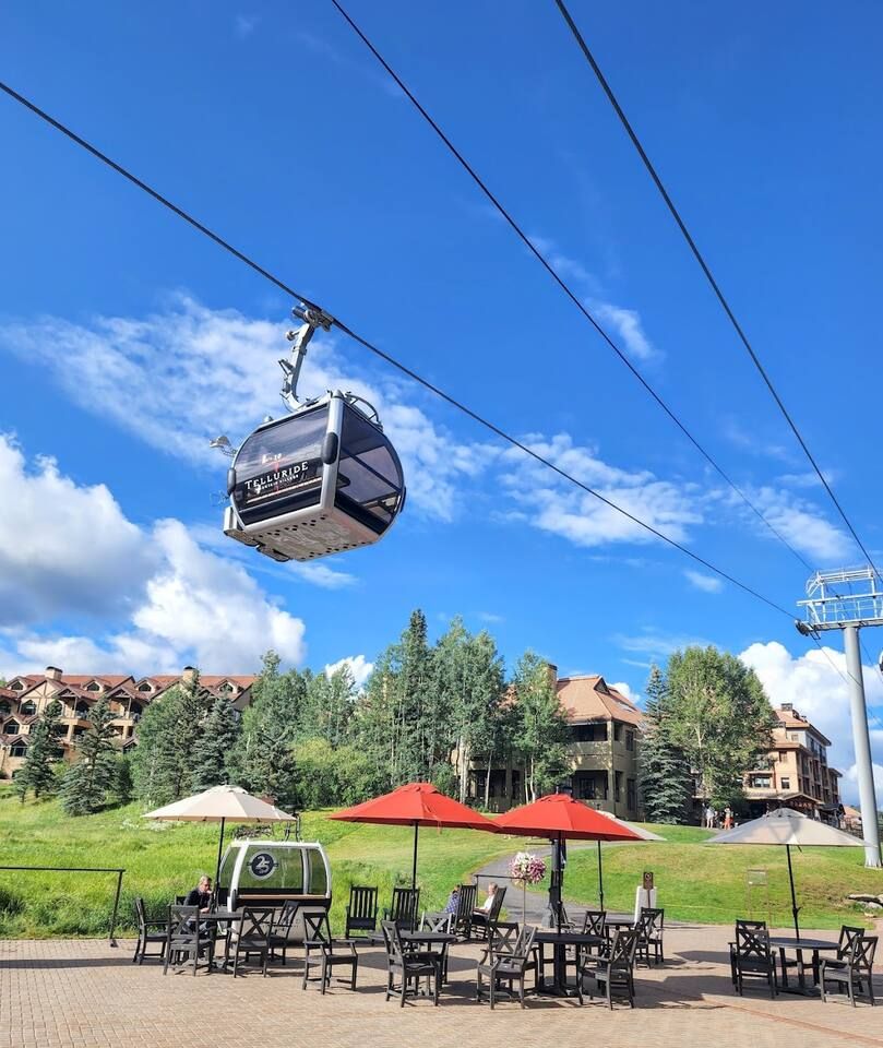 Can ride a gondola to the grocery store and can ride a different gondola straight into downtown Telluride.
