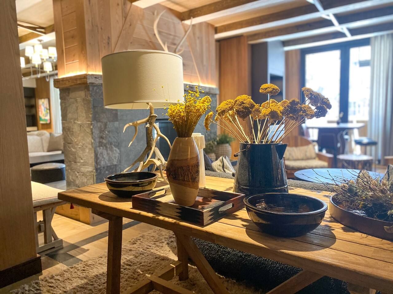 Beautifully appointed designer lounges at the hotel.