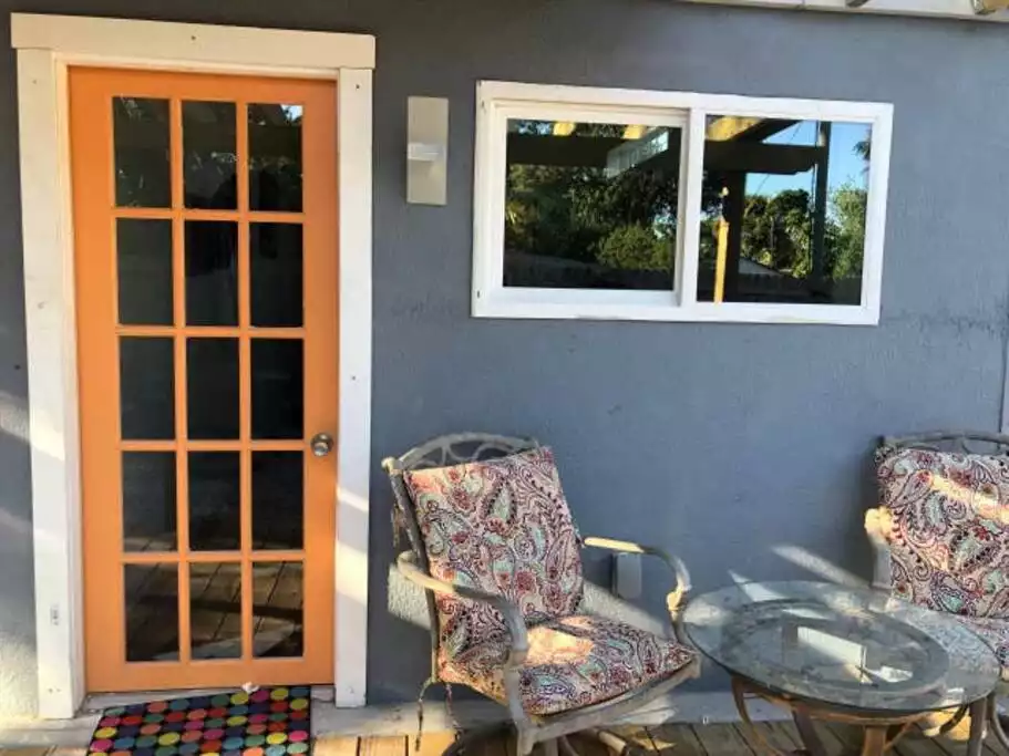 Studio 1 (East) private porch and outdoor