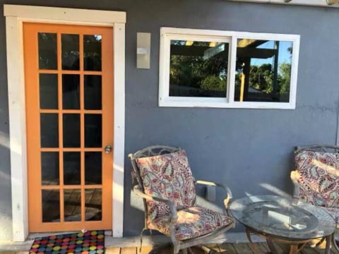 Studio 1 (East) private porch and outdoor