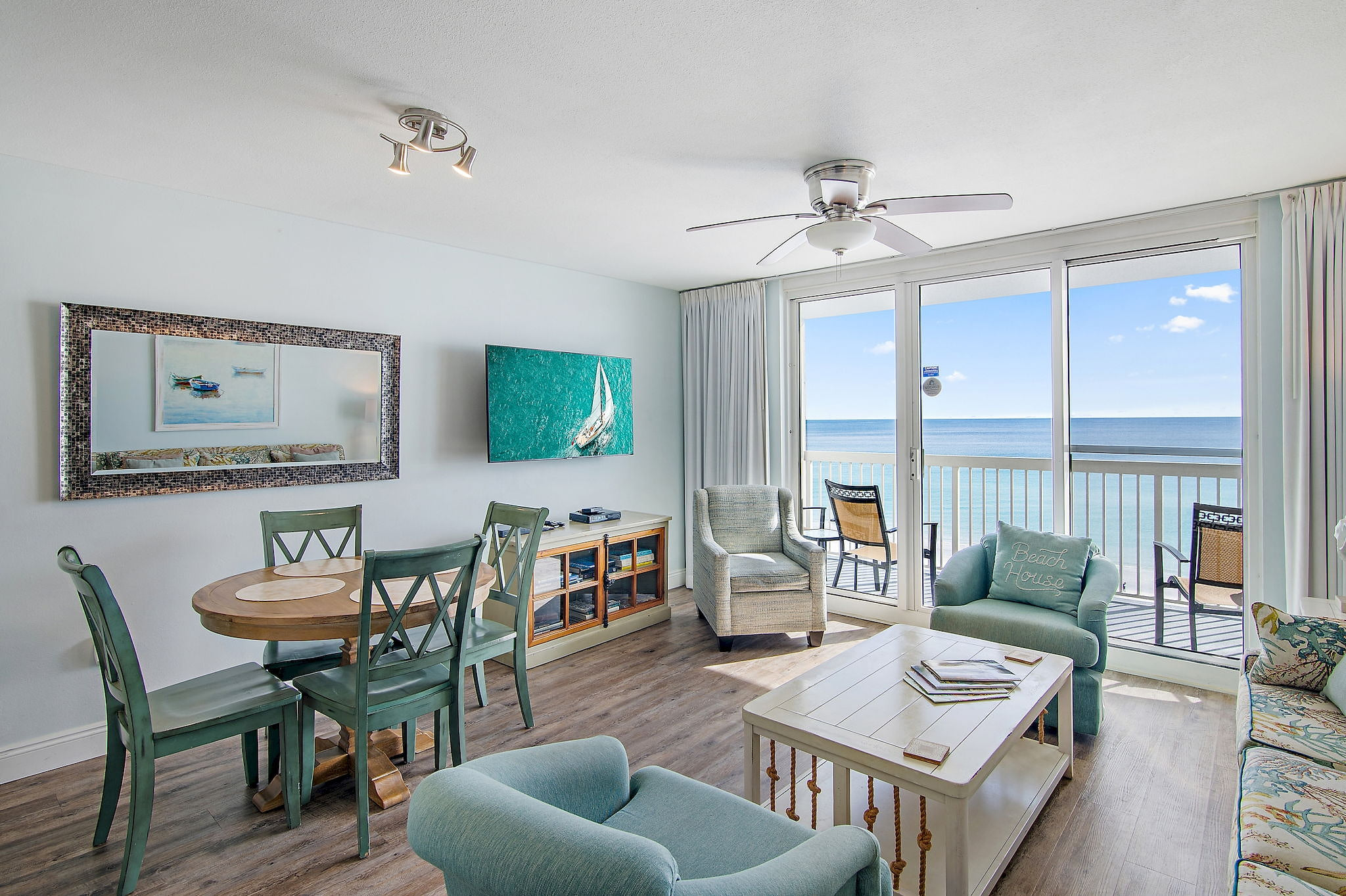 Living room and dining area