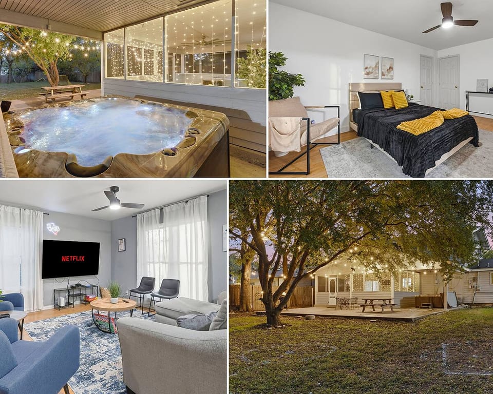 Cozy 5BD | Hot Tub | Patio | PS4 | Free Parking - Austin