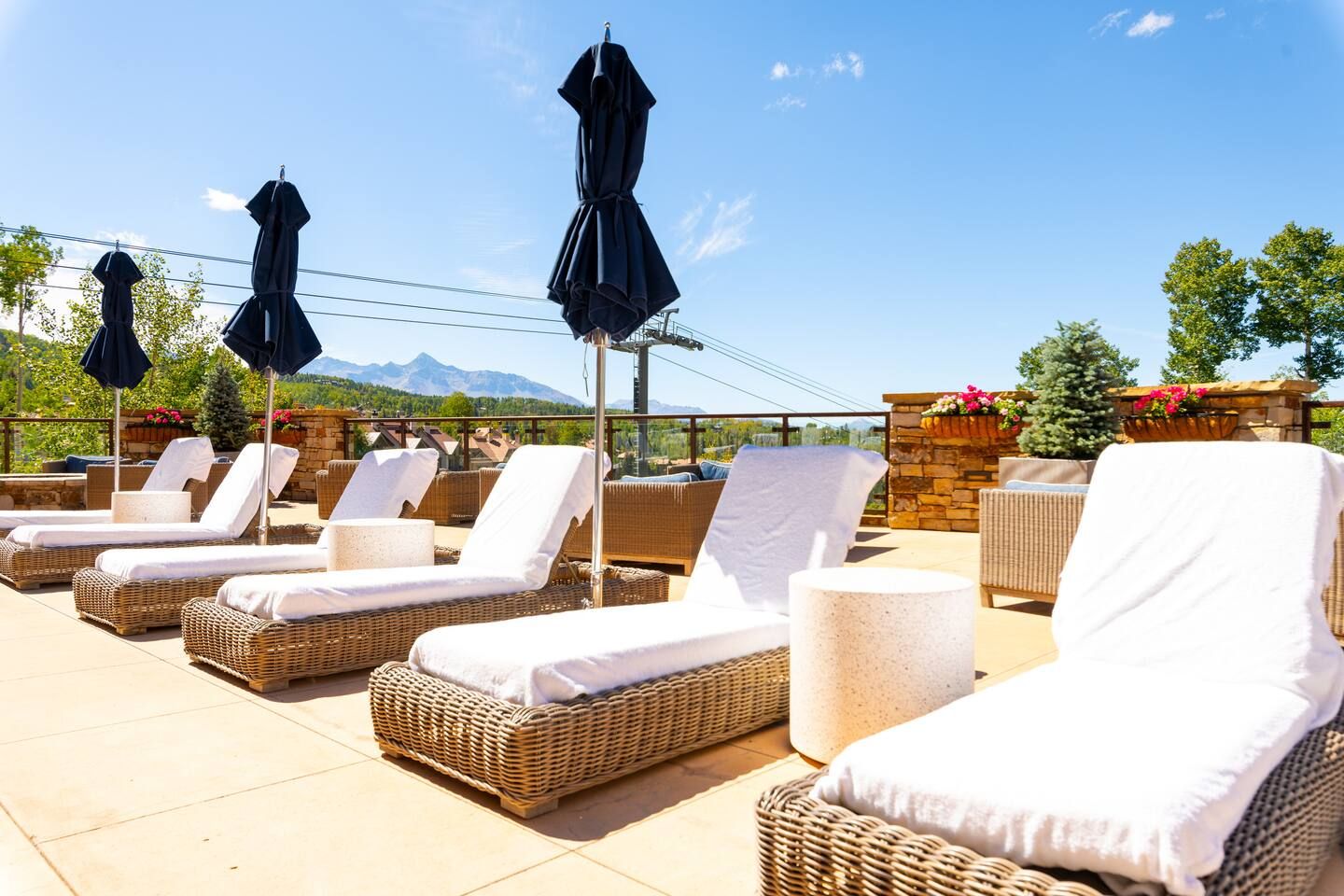 Sun loungers by the pool