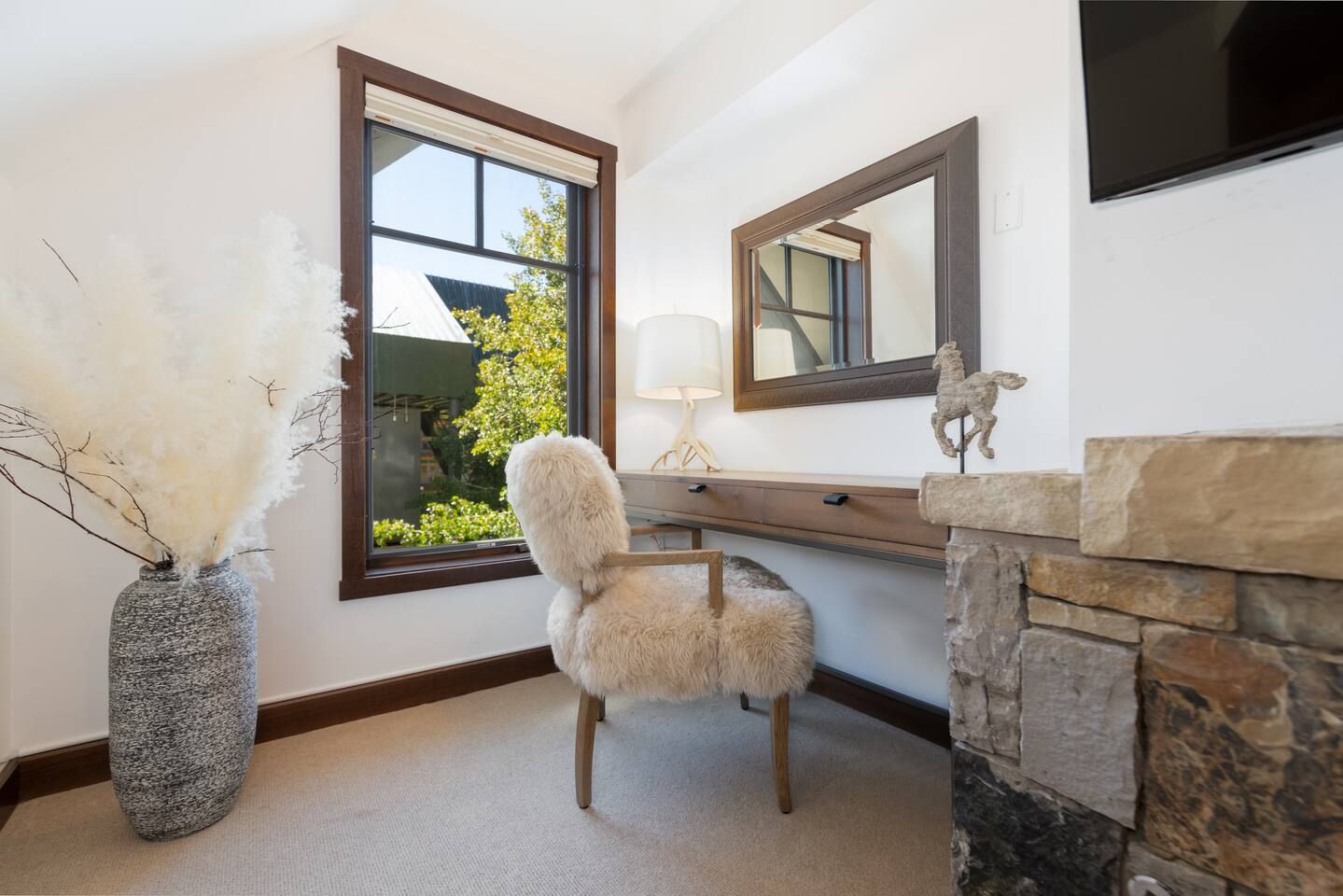 Workspace with views of the ski resort