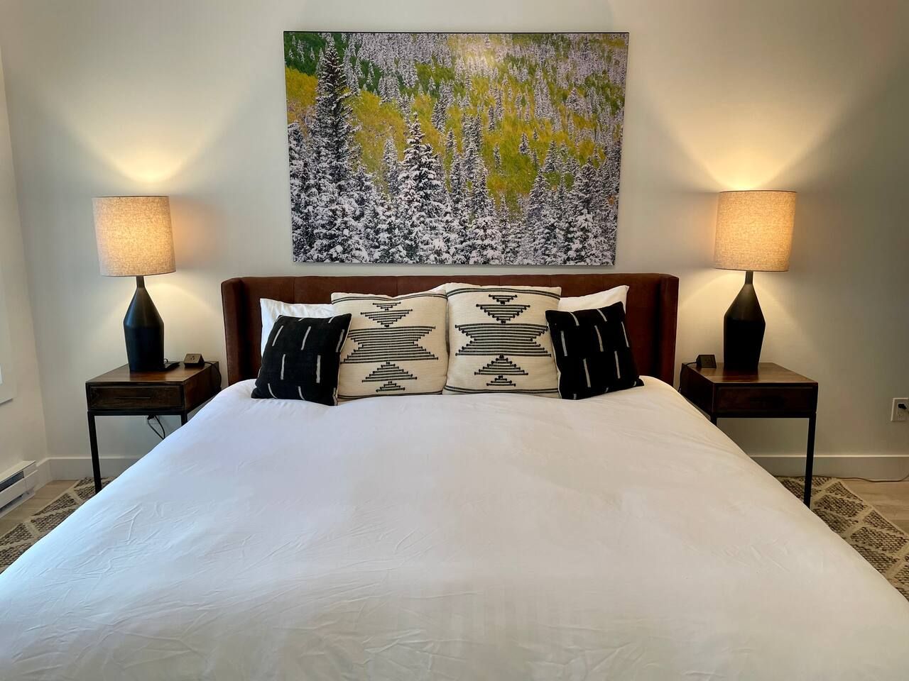King size bed in the bedroom.