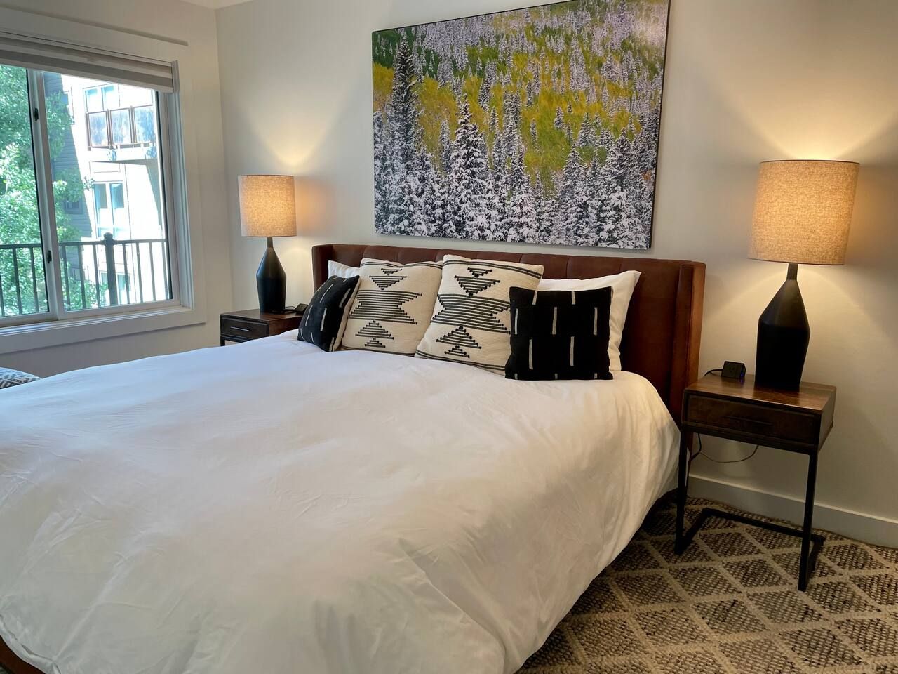 Charging stations on nightstands