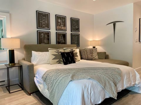 Cozy queen sized pullout couch bed