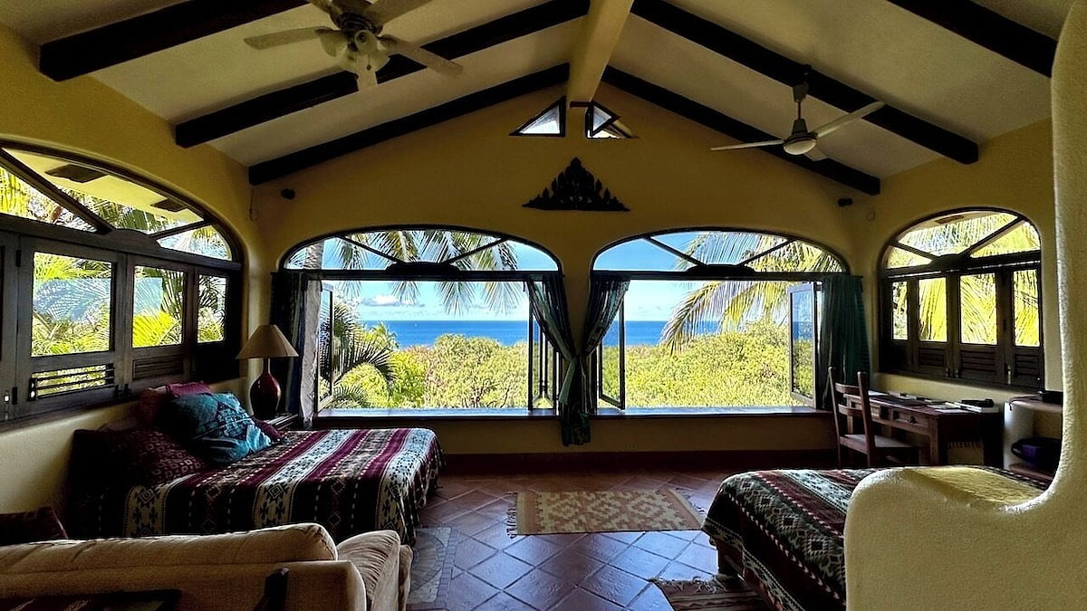 ocean view from inside Bungalow