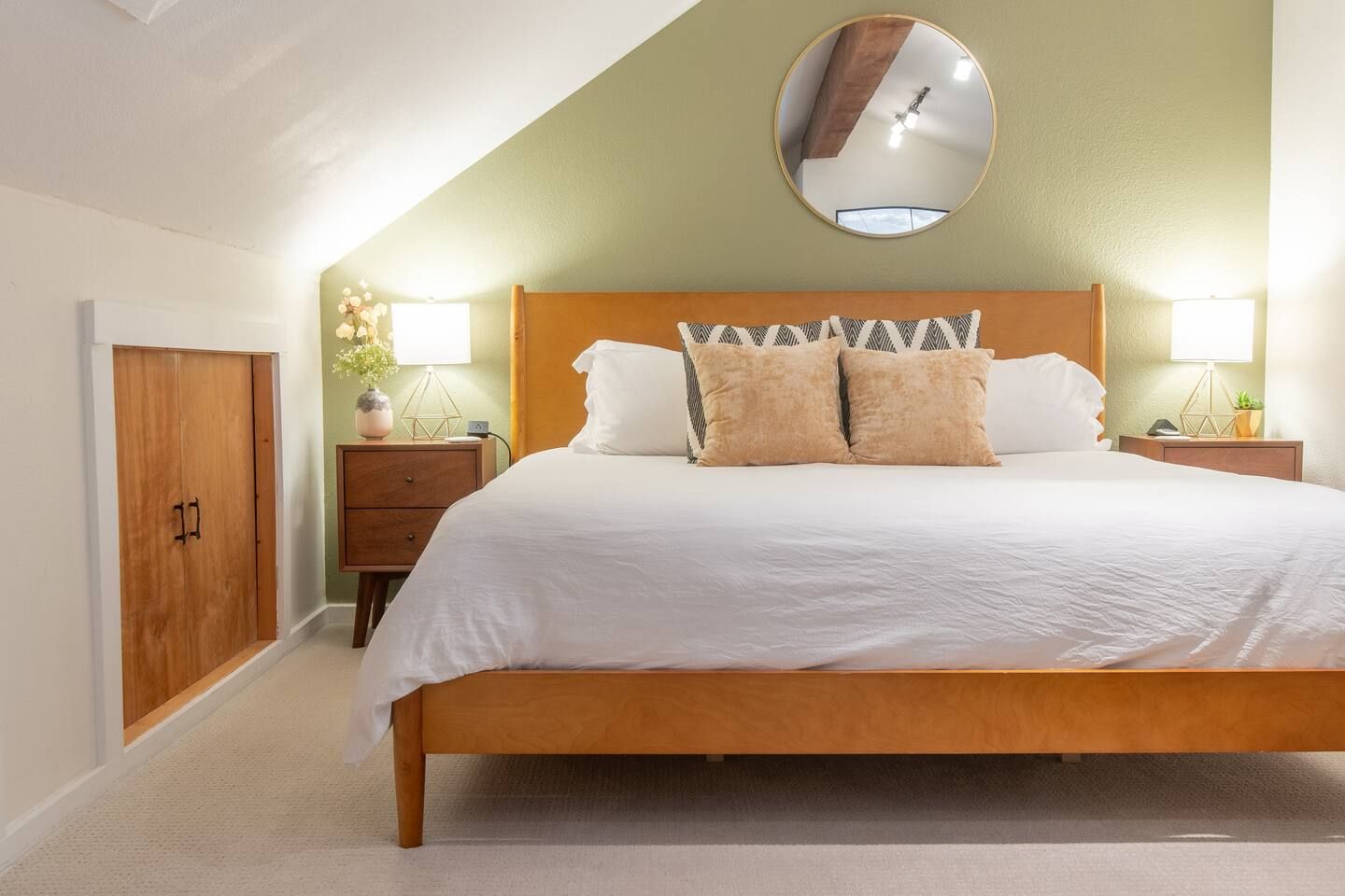 King size bed in upstairs loft.
