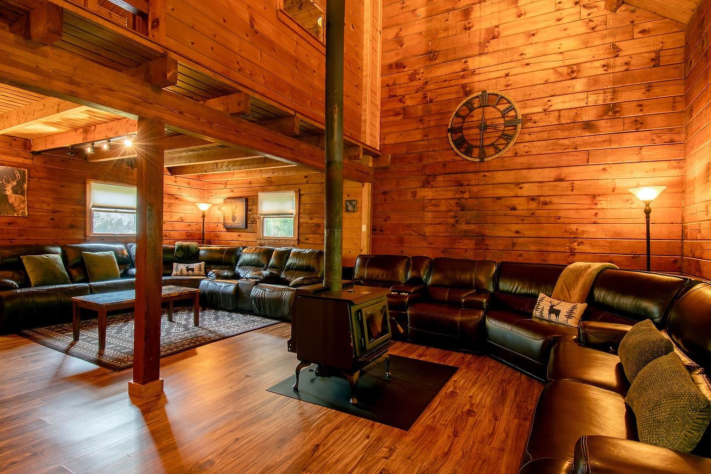 There is plenty of comfortable seating so everyone in your group can have a seat without crowding each other. There are even throw blankets and pillows for additional comfort.