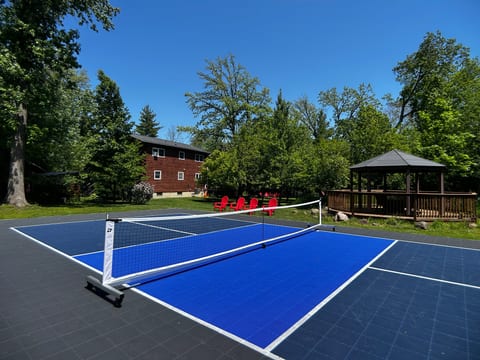 Regulation size pickleball court with Sport Court surface is only shared with guests who book the Guest Quarters.