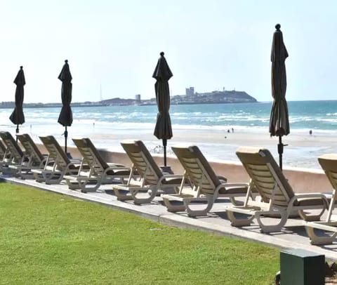 Loungers overlooking Beach