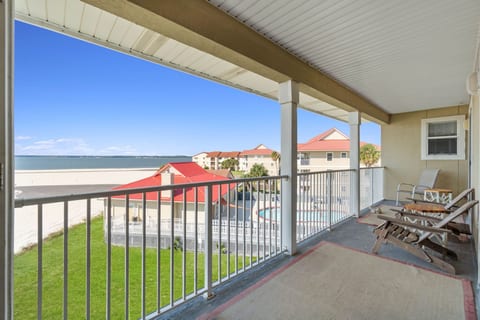 View from balcony of Santa Rosa Sound, overlooking the pool