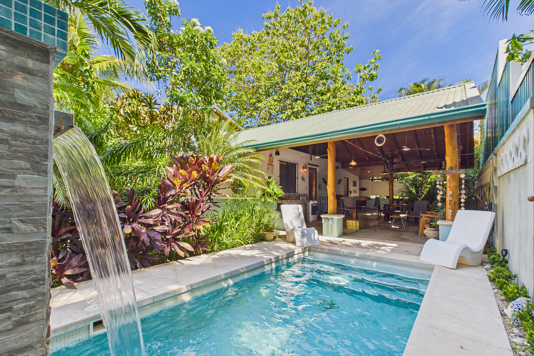 5 feet deep private plunge pool with fountain and huge outdoor rancho 