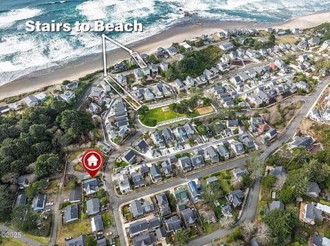 One block to park, 4 min walk to stairs to beach