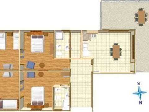 mit Balkon für acht Personen