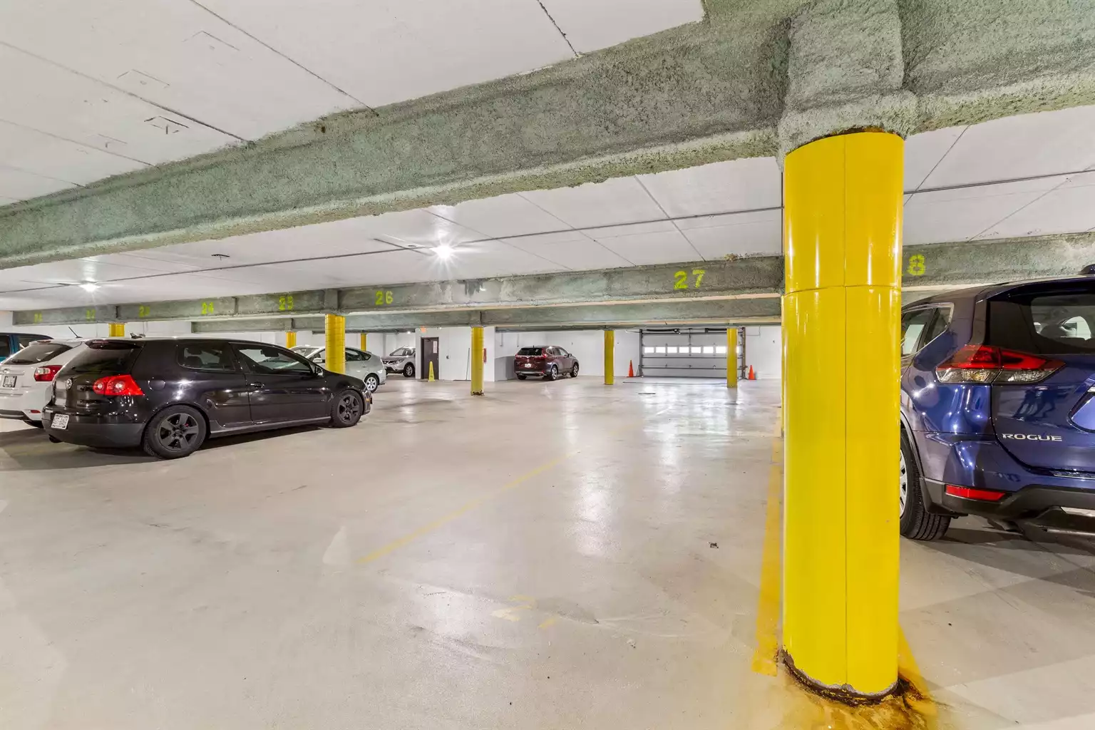 Dedicated underground parking is included for a mid size SUV or smaller.