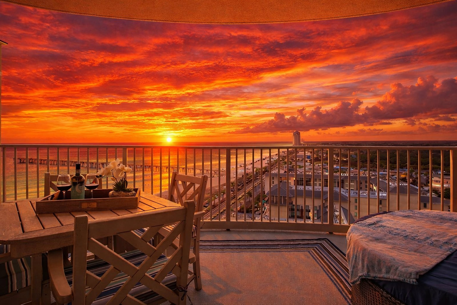 Sunsets on the balcony are breathtaking