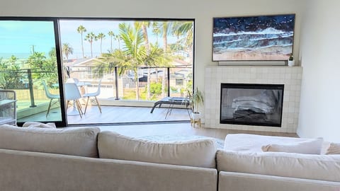 Indoor/Outdoor Living with Fireplace and Samsung Frame TV