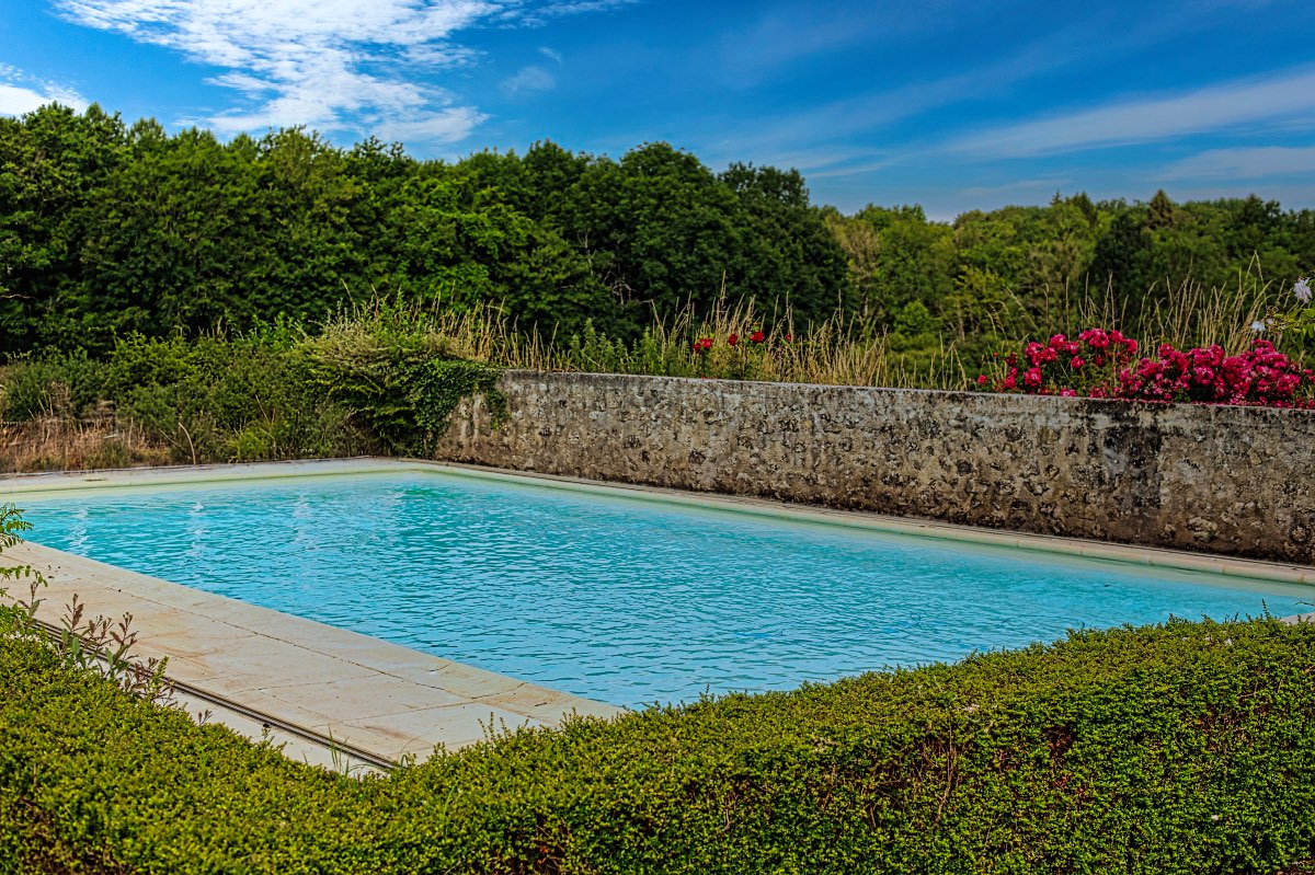 Piscine : Piscine chauffée privée (Mars-Nov) au cœur de la nature tourangelle