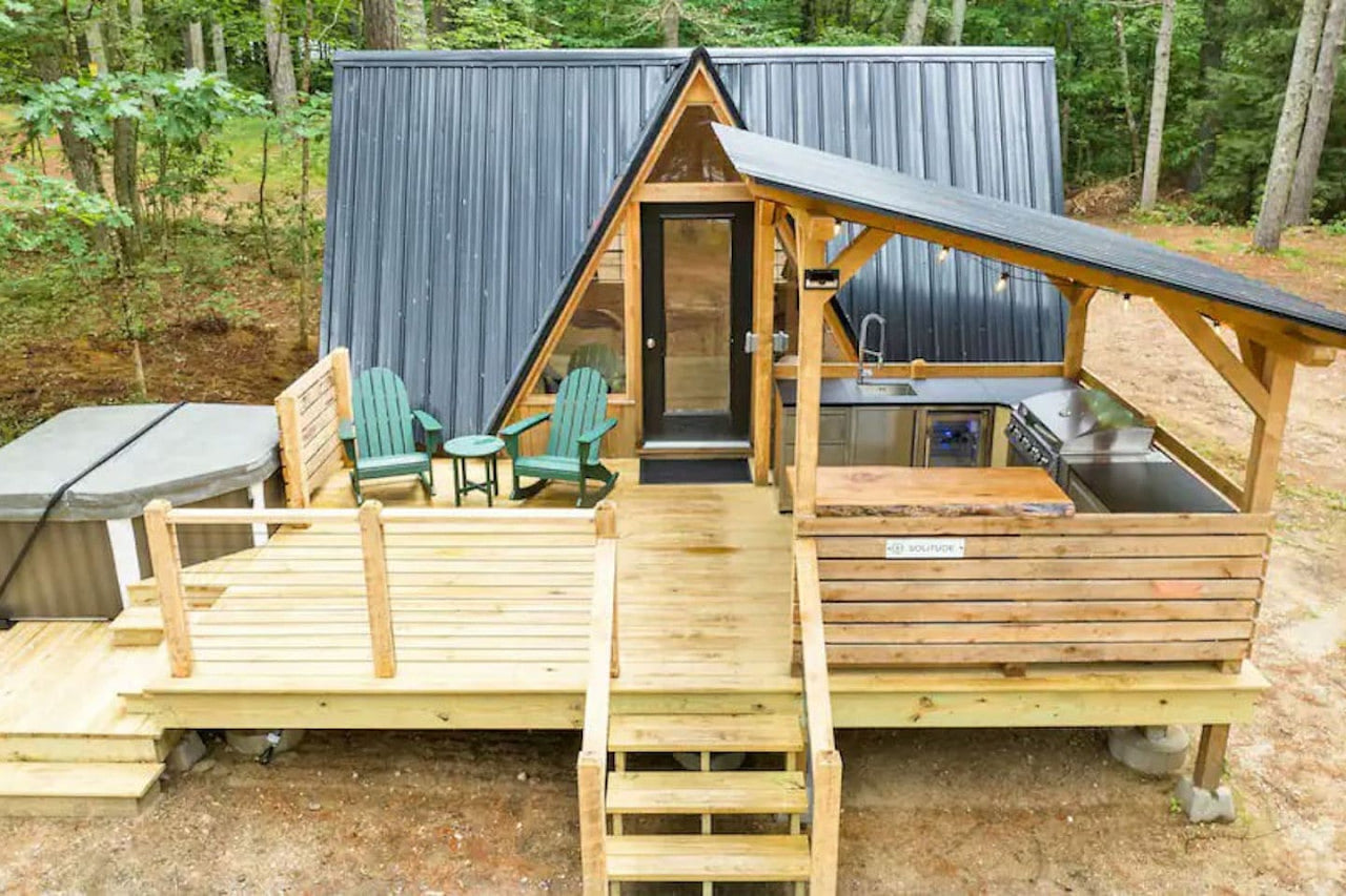 A Serene A-Frame Cabin with Hot Tub
