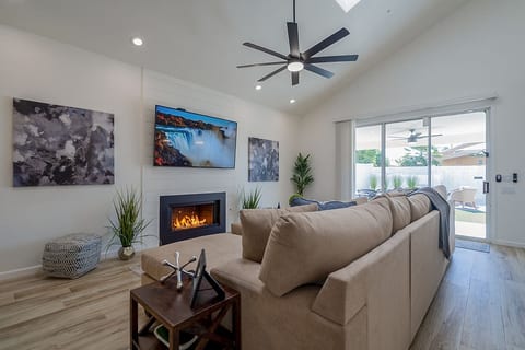 75" Smart TV +Natural Gas Fireplace
