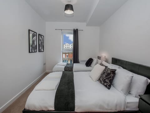 Brandneue, zentrale 2-Zimmer-Wohnung für 6 Gäste