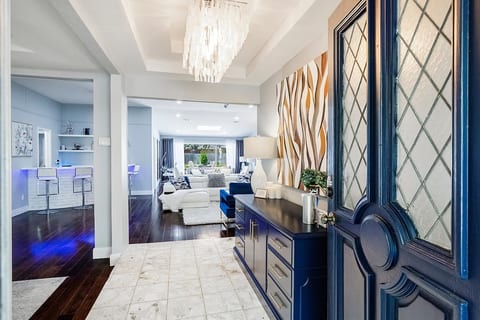 Step into a huge open space and look all the way through the sparkling pool.