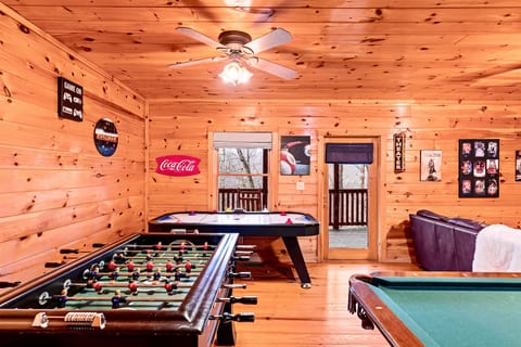 Shoot pool, play foosball or challenge your friends in air hockey