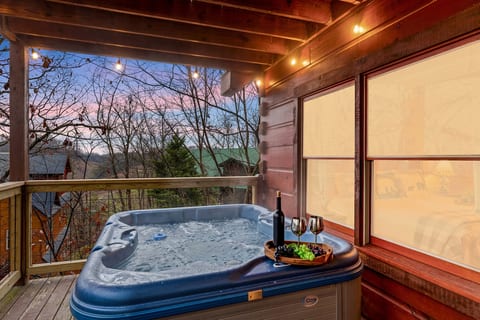 Soak away your cares in the hot tub