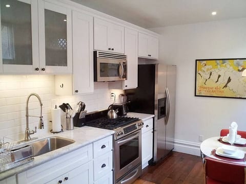 Kitchen is stocked with everything you need to make nice home-cooked meals
