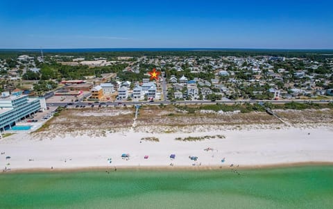 View from Beach (home marked with a star)