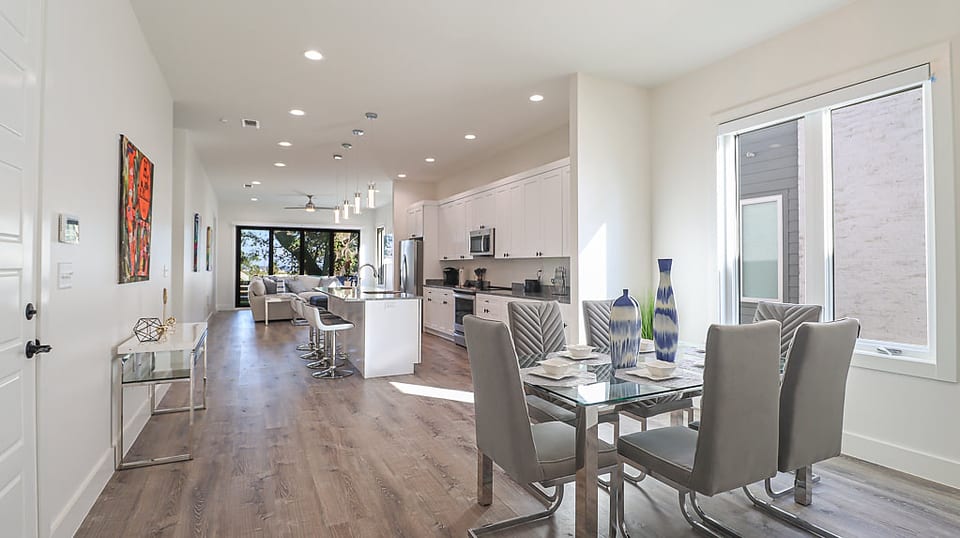 One of the Two Beach House Living and Dining Rooms