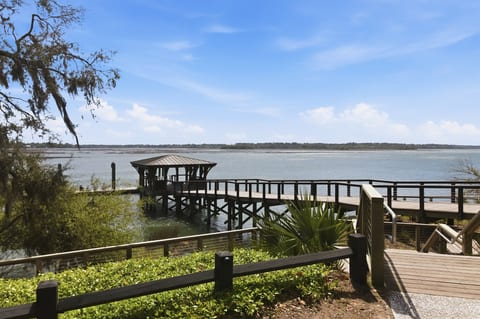 Scenic gazebo offering stunning river views and a tranquil escape.