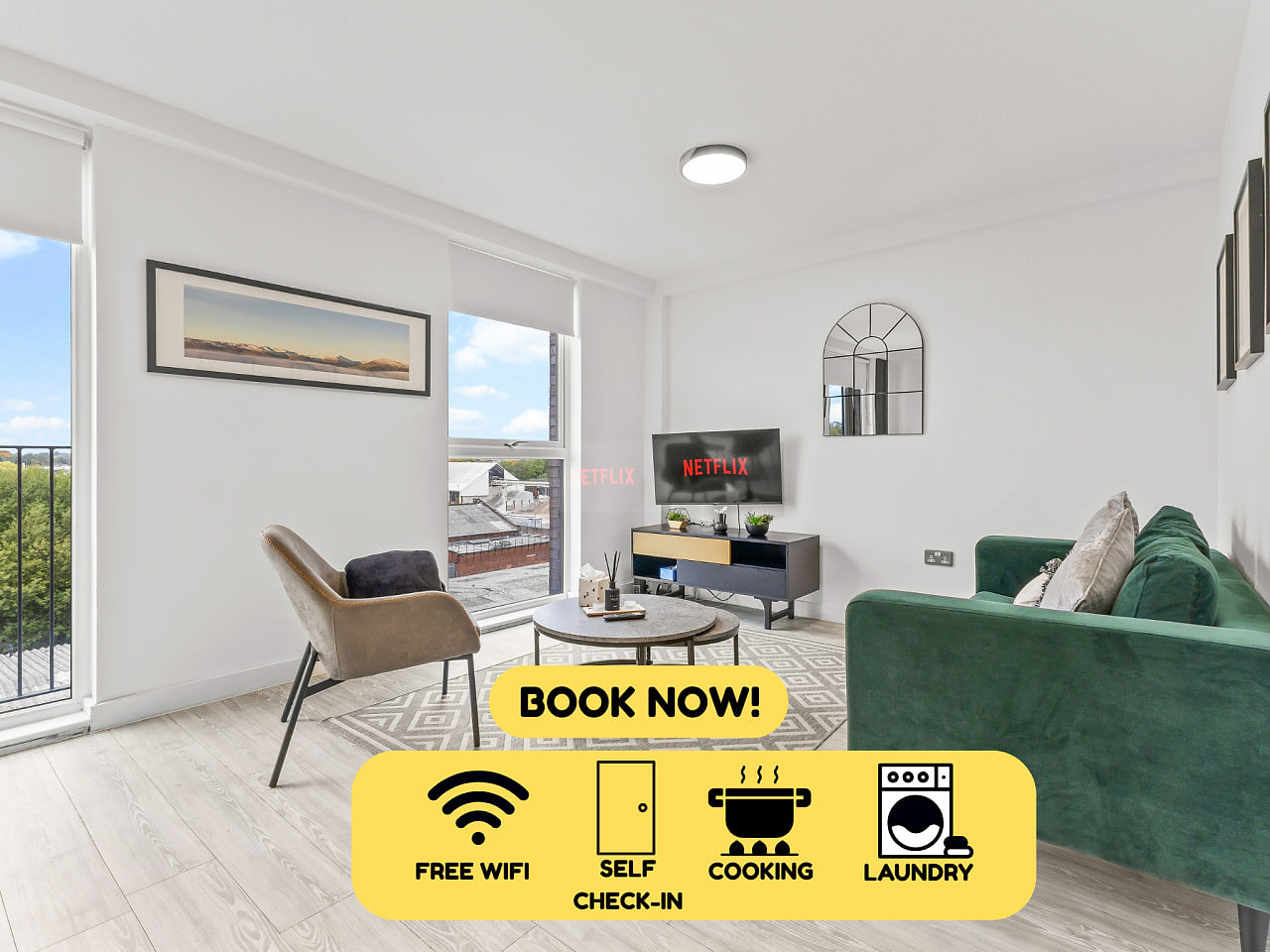 Modern 2BR Urban Nest In Salford, Manchester for 4