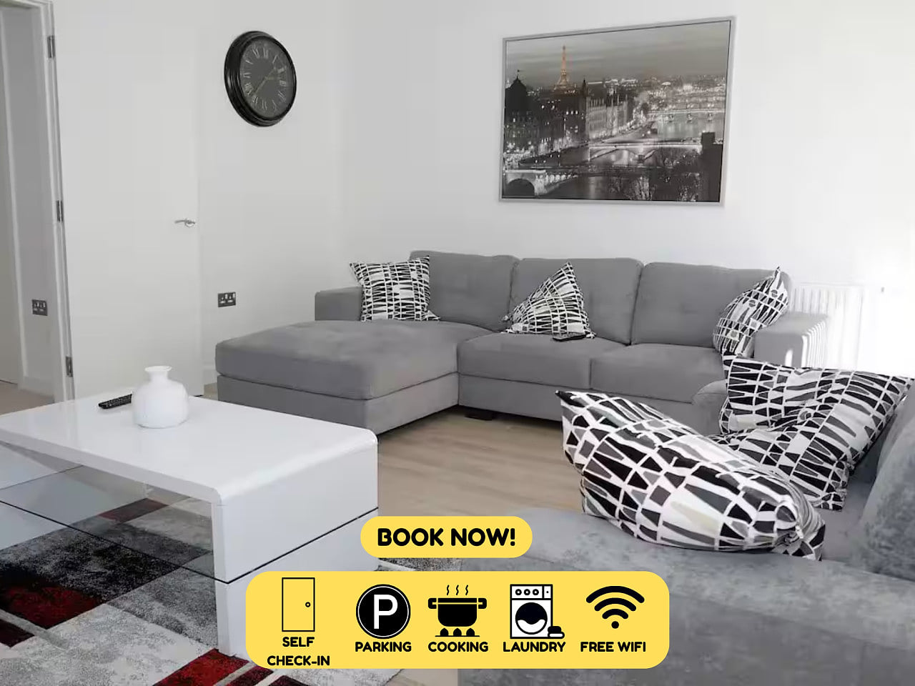 Modern Chic 2BR Flat near DLRstation Free Parking