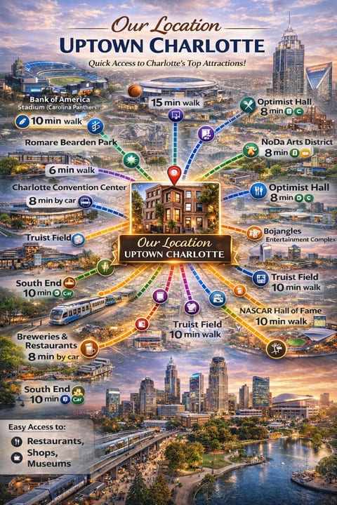 The Orange Lux Modern 2bdrm Retreat in Uptown CLT