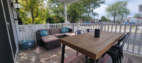 Grab a cup of coffee in the morning or enjoy dinner as the sun comes down... and just wait until the string lights come on!