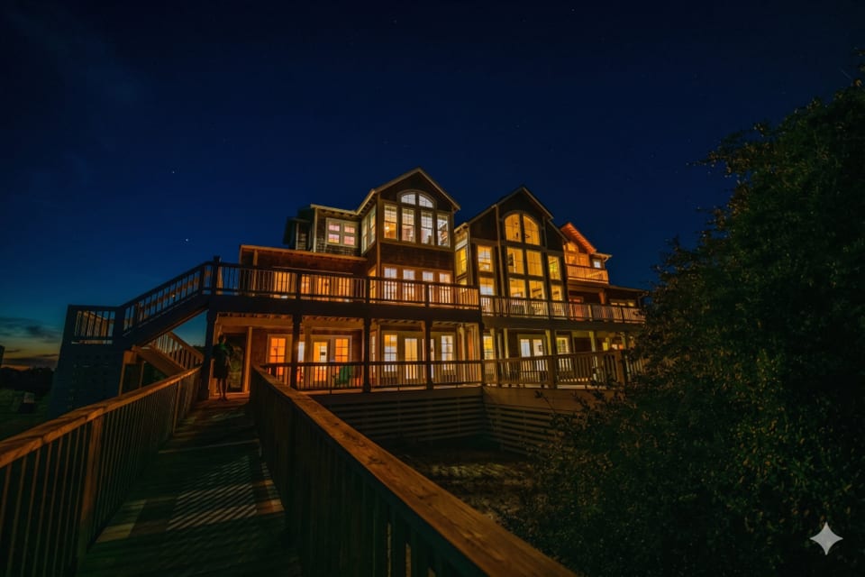 The Hemingway — 14BR Oceanfront Estate in Corolla's Exclusive 4x4 Beach, Outer Banks | Private Pool, Hot Tub & 3 Acres of Beachfront | Luxury Group Vacation Rental