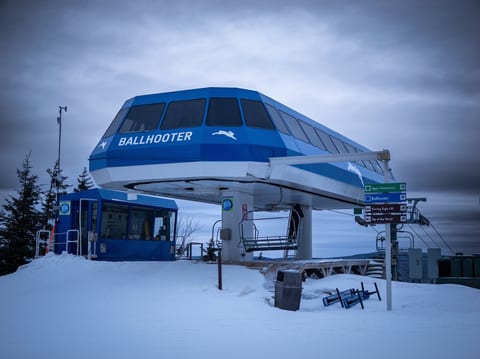 Embark on your winter adventure with a ride on the iconic Ballhooter lift.
